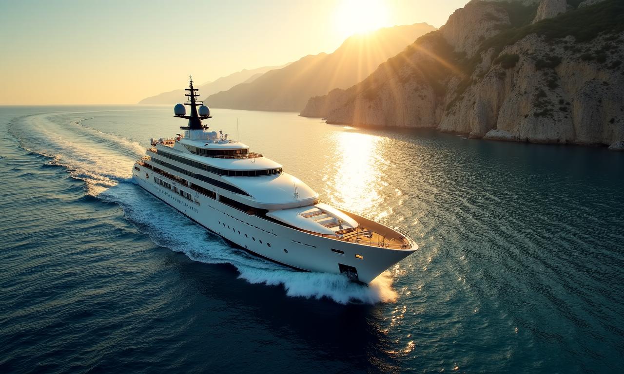 Vista panoramica di una crociera di lusso nel Mediterraneo